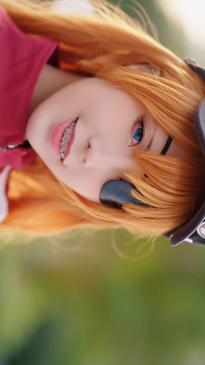 アニメ服「エヴァ」アスカ 赤 アニメ ポーツ服 コスプレ衣装 セット-8