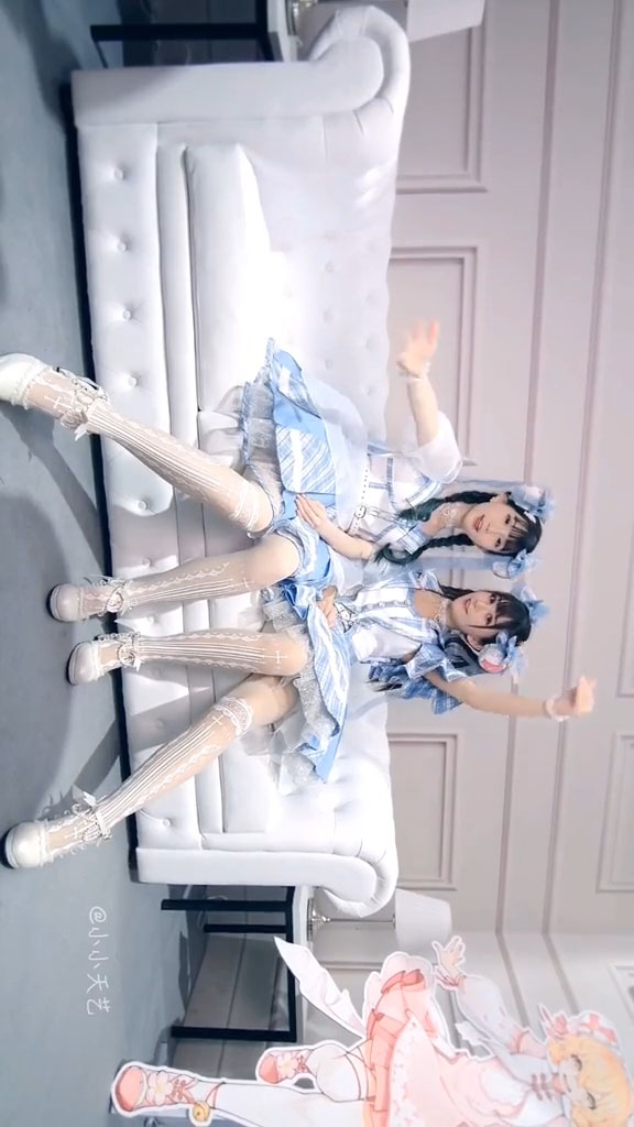 ロリータcosplay 美しい ブルーストライプドレス コスプレ衣装-4