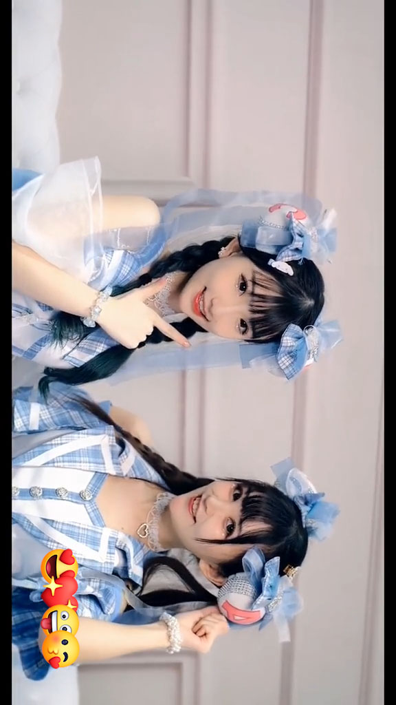 ロリータcosplay 美しい ブルーストライプドレス コスプレ衣装-12