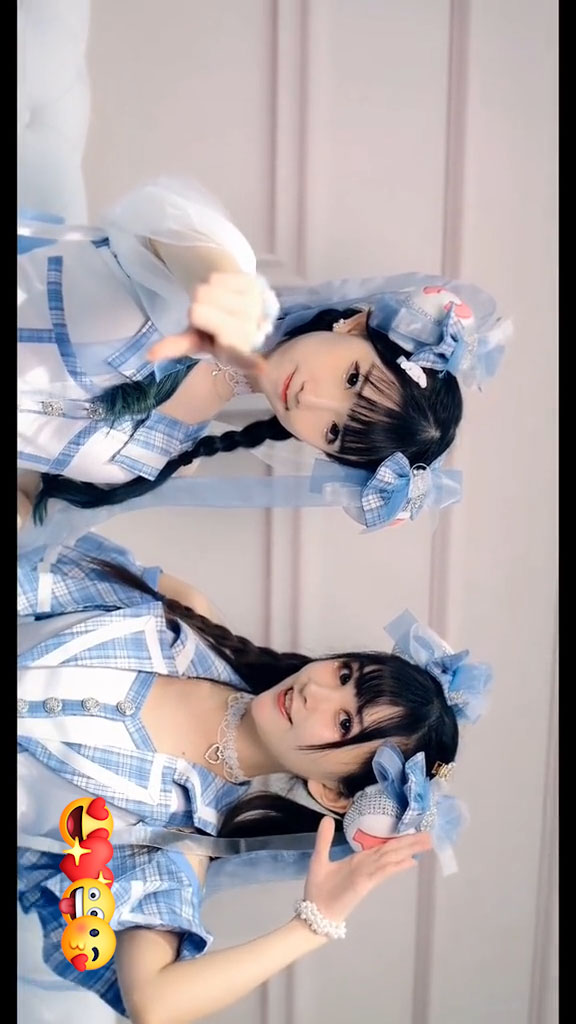 ロリータcosplay 美しい ブルーストライプドレス コスプレ衣装-10