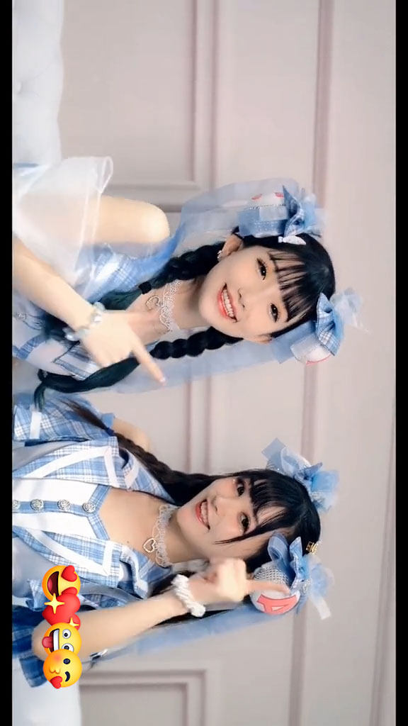 ロリータcosplay 美しい ブルーストライプドレス コスプレ衣装-11