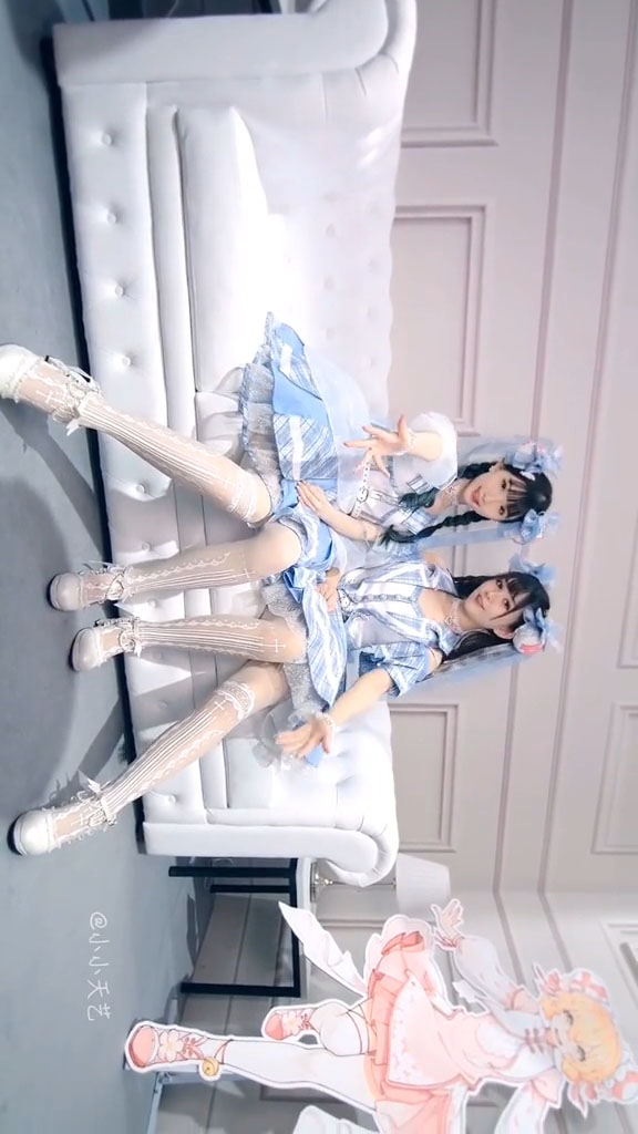 ロリータcosplay 美しい ブルーストライプドレス コスプレ衣装-5