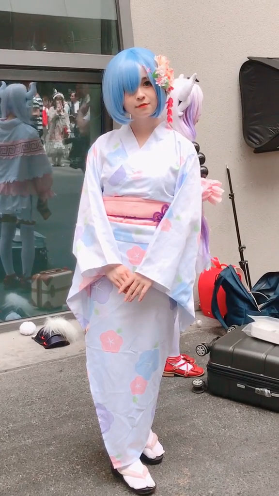 Q④2 レディース コスプレ リゼロ レム アム 浴衣 着物 和服 花 白 Q④2 レディース コスプレ リゼロ レム アム 浴衣 着物 和服 花
