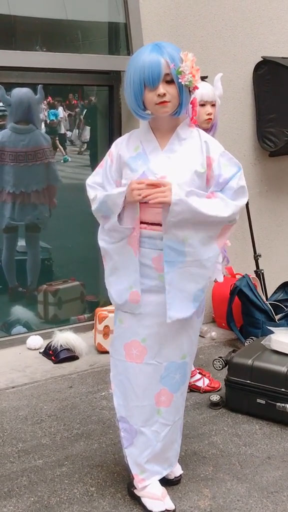 雷姆(レム) ゼロから始める異世界生活 蕾姆cos服 和服浴衣 花祭