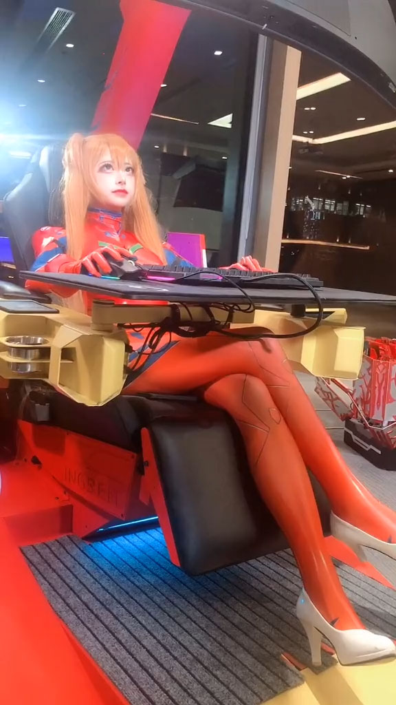 cosplay「EVA」惣流・アスカ・ラングレー 赤 ゲーム アニメ コスプレ服 セット-4