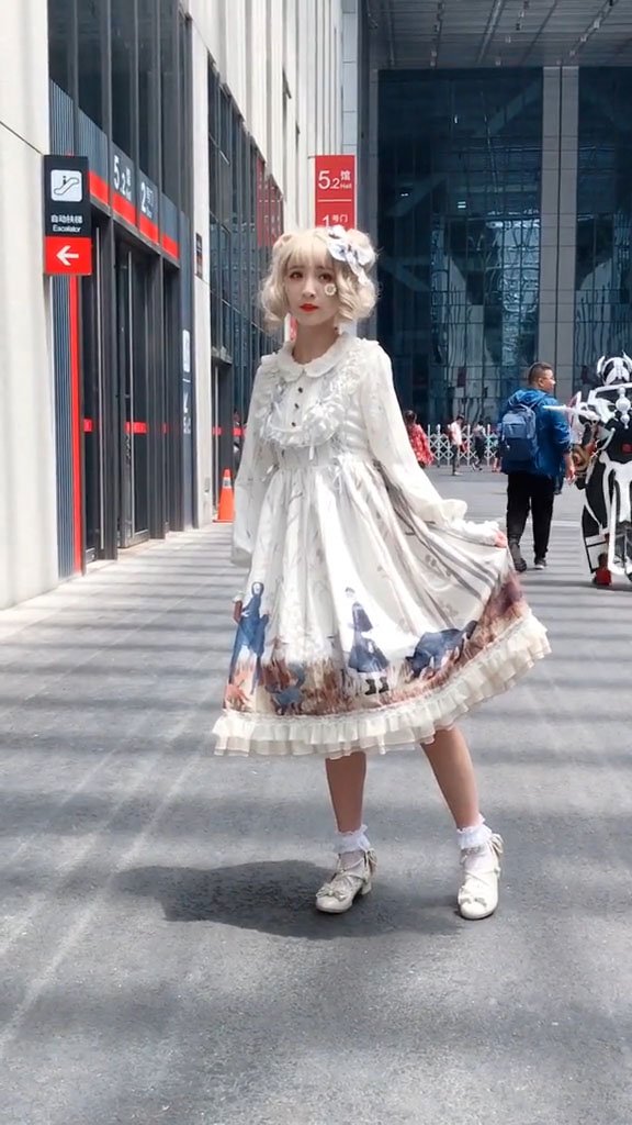 ロリータ服 Lolita ワンピース 長袖 コスプレ  レディース かわいい  エレガントな ロリータ服-3
