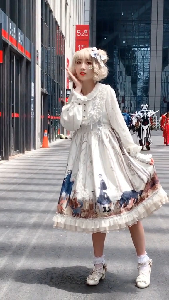 ロリータ服 Lolita ワンピース 長袖 コスプレ  レディース かわいい  エレガントな ロリータ服-4