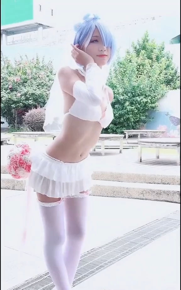 リゼロ コスプレ レム ラム 花嫁 ビキニ 水着コスチューム コスプレ衣装-6