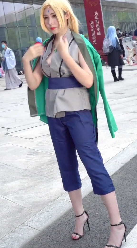 コスプレ ナルトNARUTO 綱手 せんじゅつなで 美女 忍者 cosplay服 コスプレ衣装-6