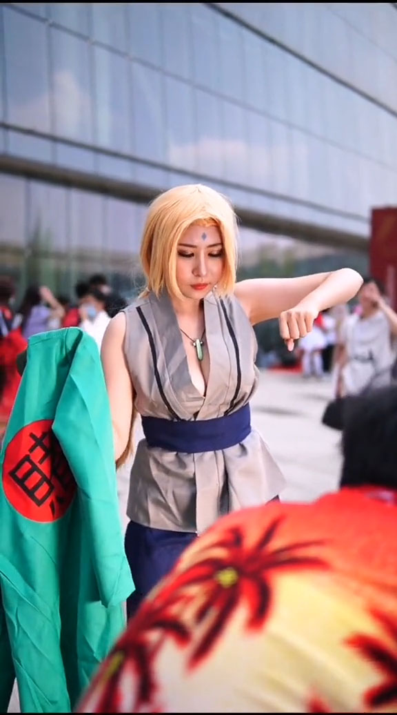 コスプレ ナルトNARUTO 綱手 せんじゅつなで 美女 忍者 cosplay服 コスプレ衣装-4