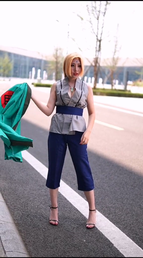 コスプレ ナルトNARUTO 綱手 せんじゅつなで 美女 忍者 cosplay服 コスプレ衣装-2