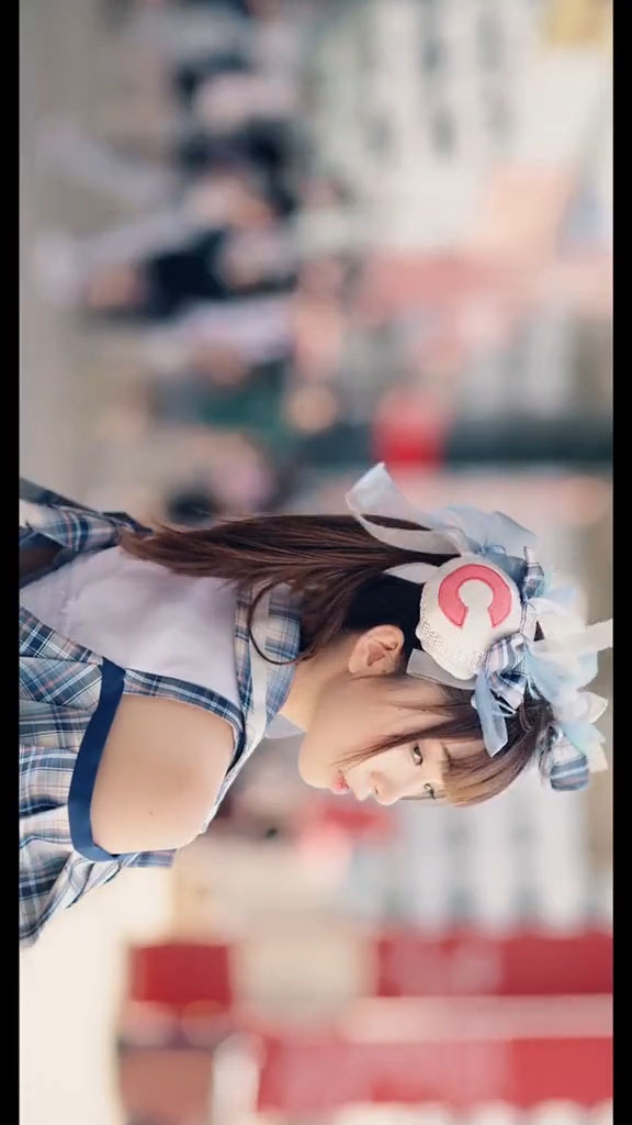 chinajoy展  美しい 少女  青いチェックのワンピース コスプレ衣装-3