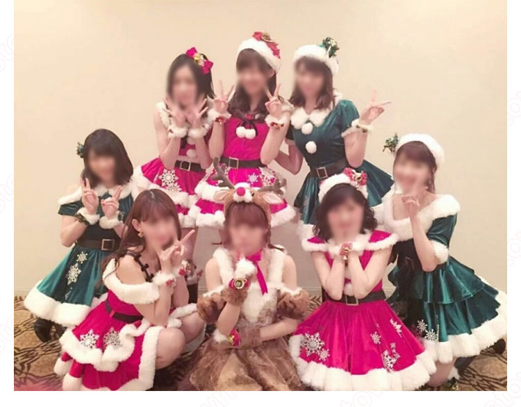 AKB48 2015FNS歌謡祭 飛天 「赤鼻のトナカイ」 クリスマス サンタ衣装 コスプレ衣装 アイドル衣装-2