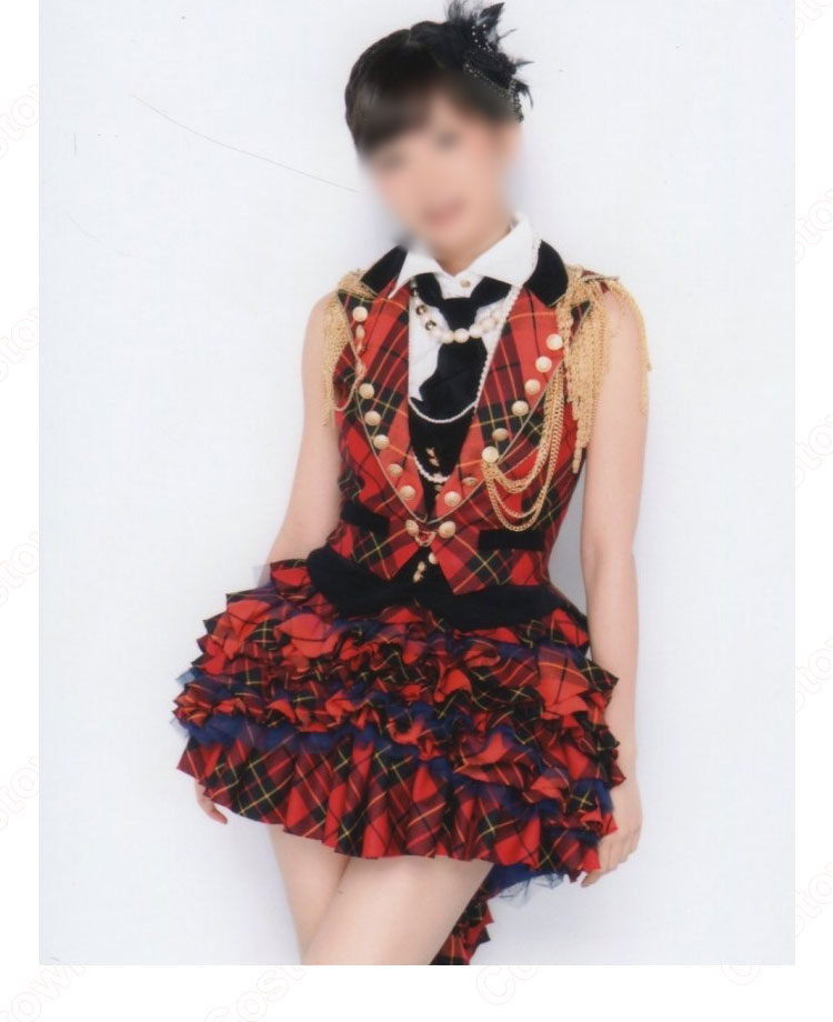 AKB48 「第62回NHK紅白歌合戦」 本番の衣装 演出服 ライブ衣装 コスプレ衣装 アイドル衣装 ステージ衣装 赤チェック柄衣装-2