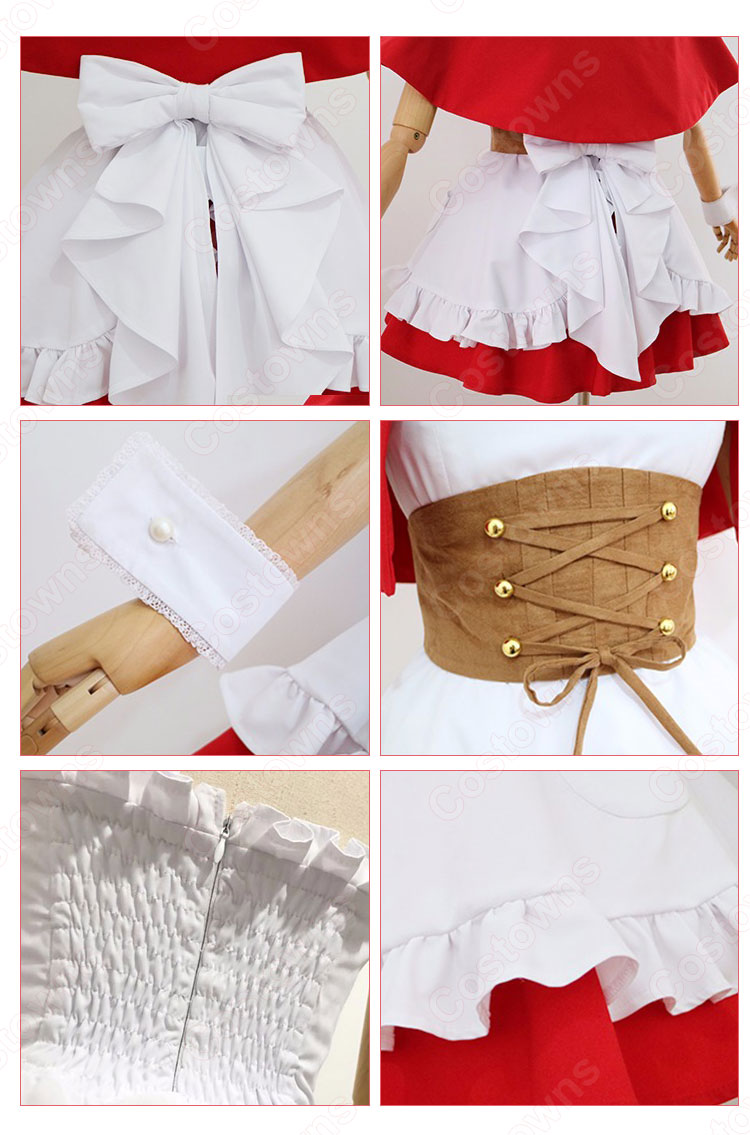 ラム(りぜろのらむ) フード付き マント(赤) コスプレ衣装 『リゼロ』の登場人物の仮装 コスチューム-6