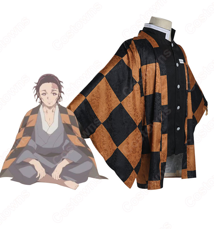 竈門炭十郎 (かまどたんじゅうろう) 羽織 コスプレ衣装 『鬼滅の刃』の登場人物の仮装 コスチューム-2