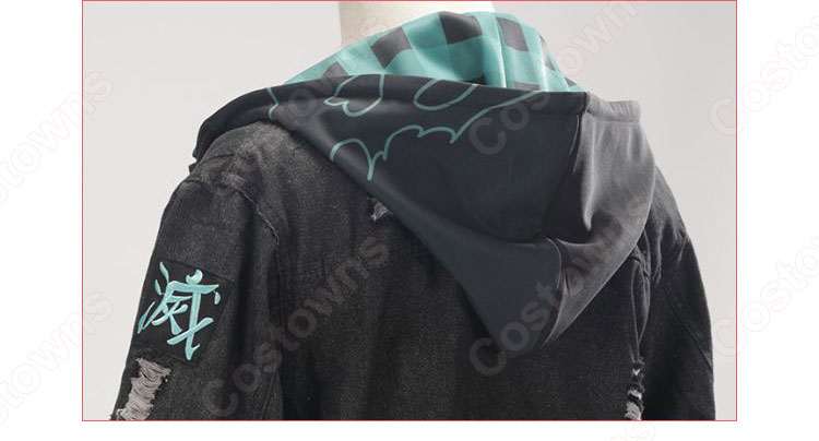 鬼滅の刃 竈門炭治郎 デニム コード ジャケット パーカー 長袖 春、秋、冬に適用-9