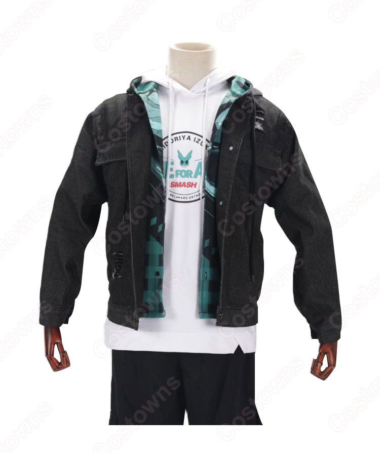 鬼滅の刃 竈門炭治郎 デニム コード ジャケット パーカー 長袖 春、秋、冬に適用-2