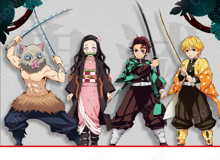 『鬼滅の刃』風 カーゴパンツ 竈門炭治郎 嘴平伊之助 我妻善逸 竈門禰豆子 4種可選-1