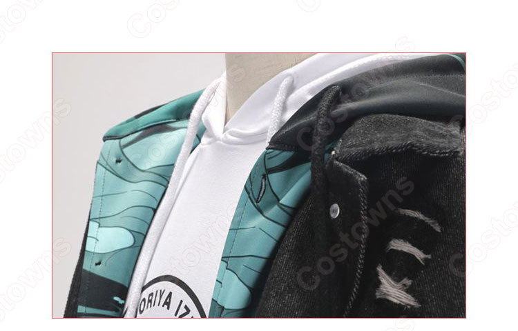 鬼滅の刃 竈門炭治郎 デニム コード ジャケット パーカー 長袖 春、秋、冬に適用-6