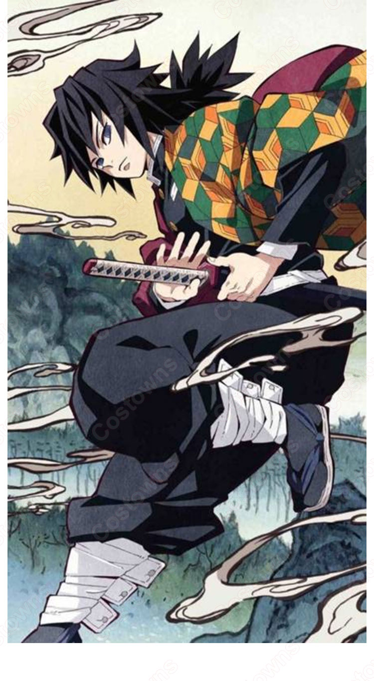 冨岡義勇 (とみおかぎゆう) 羽織 フリーサイズ、大人用、子供用 3サイズ コスプレ衣装 『鬼滅の刃』の登場人物の仮装 コスチューム-1