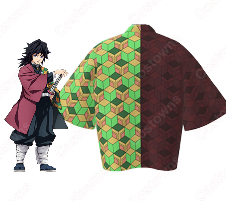 冨岡義勇 (とみおかぎゆう) 羽織 フリーサイズ、大人用、子供用 3サイズ コスプレ衣装 『鬼滅の刃』の登場人物の仮装 コスチューム-3