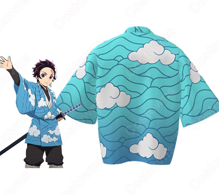 炭治郎 雲 羽織 フリーサイズ、大人用、子供用 3サイズ コスプレ衣装 『鬼滅の刃』の登場人物の仮装 コスチューム-3