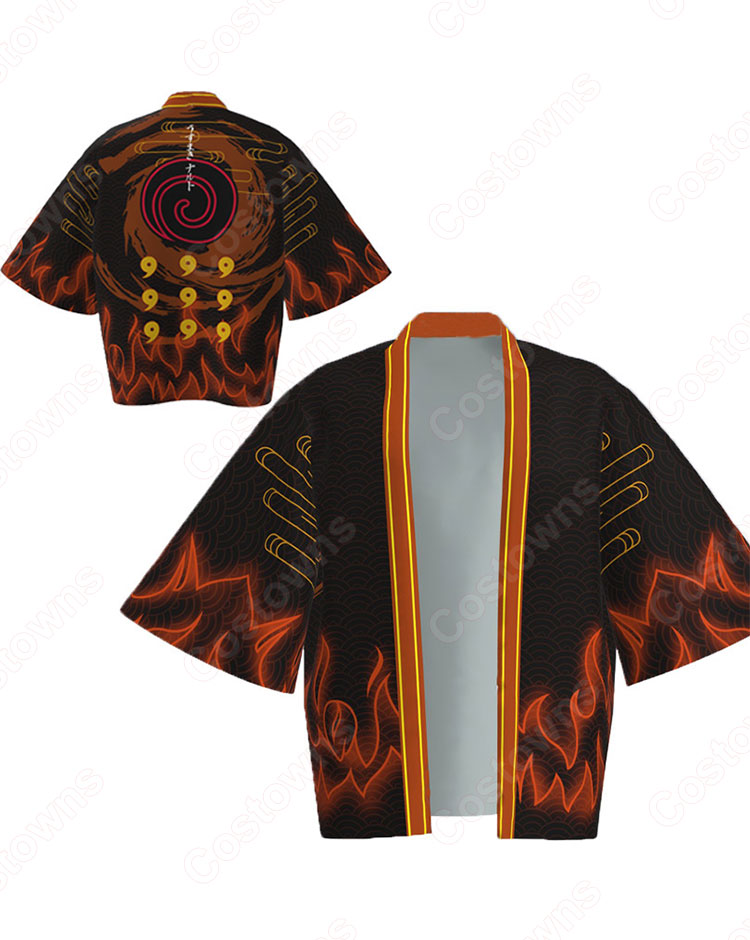 螺旋丸 (らせんがん) 羽織 着物 マント コスプレ衣装 『NARUTO -ナルト-』の登場人物の仮装 コスチューム-1