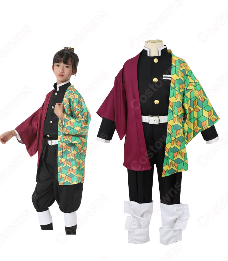 冨岡義勇 (とみおかぎゆう) 鬼殺隊隊服 子供用 コスプレ衣装 『鬼滅の刃』の登場人物の変装 仮装 コスチューム-2