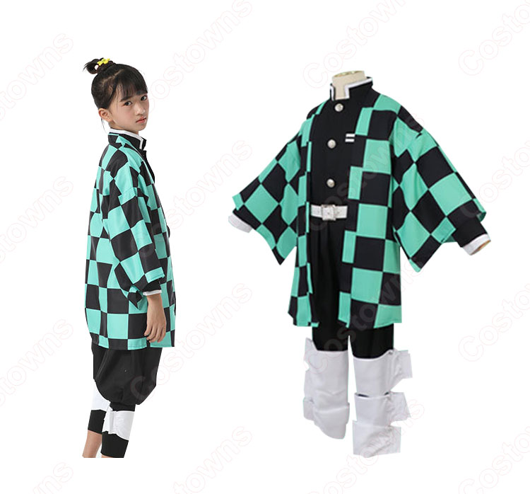 竈門炭治郎 (かまどたんじろう) 鬼殺隊隊服 子供用 コスプレ衣装 『鬼滅の刃』の登場人物の変装 仮装 コスチューム-3