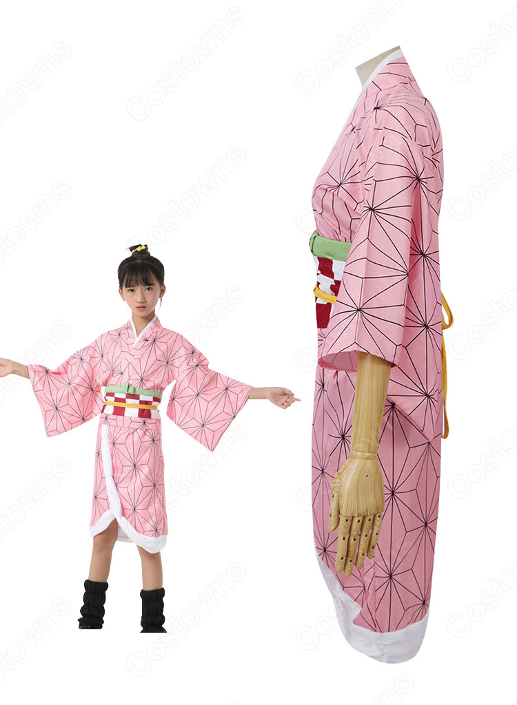 竈門禰豆子 (かまどねずこ) 子供用 コスプレ衣装 『鬼滅の刃』の登場人物の変装 仮装 コスチューム-6