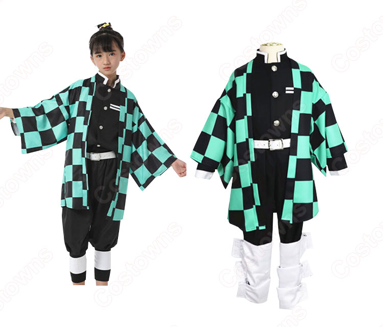 竈門炭治郎 (かまどたんじろう) 鬼殺隊隊服 子供用 コスプレ衣装 『鬼滅の刃』の登場人物の変装 仮装 コスチューム-2