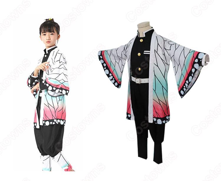 胡蝶しのぶ (こちょうしのぶ) 鬼殺隊隊服 子供用 コスプレ衣装 『鬼滅の刃』の登場人物の変装 仮装 コスチューム-3