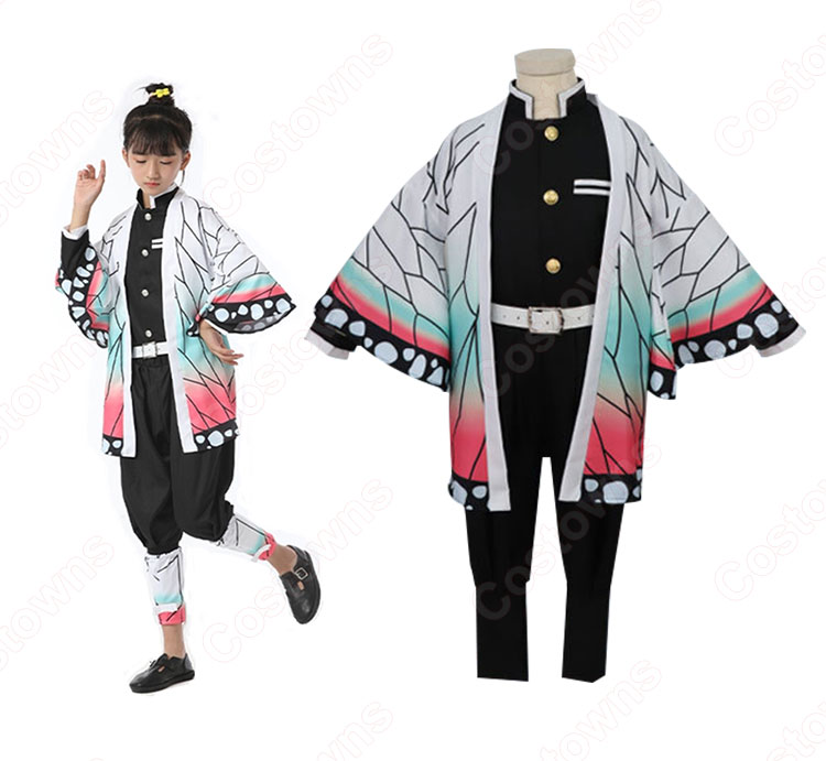 胡蝶しのぶ (こちょうしのぶ) 鬼殺隊隊服 子供用 コスプレ衣装 『鬼滅の刃』の登場人物の変装 仮装 コスチューム-2