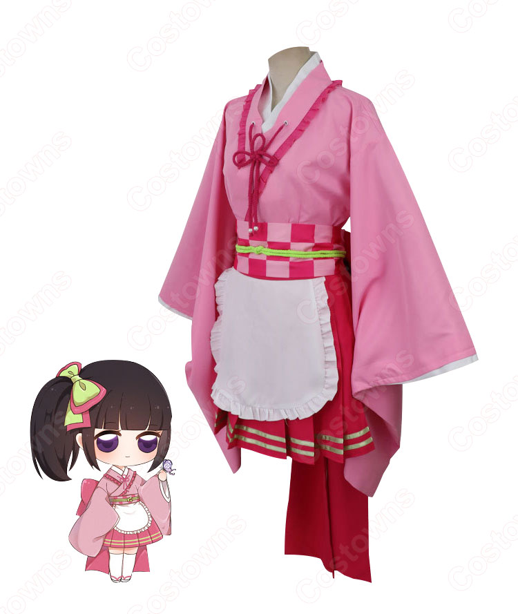 栗花落カナヲ (つゆりかなを) メイド服 コスプレ衣装 『鬼滅の刃』の登場人物の仮装 コスチューム-2