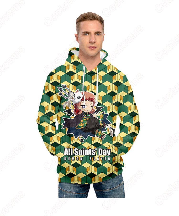 鬼滅の刃の登場人物 長袖 パーカー フーディー ハロウィン スポーツウェア-10