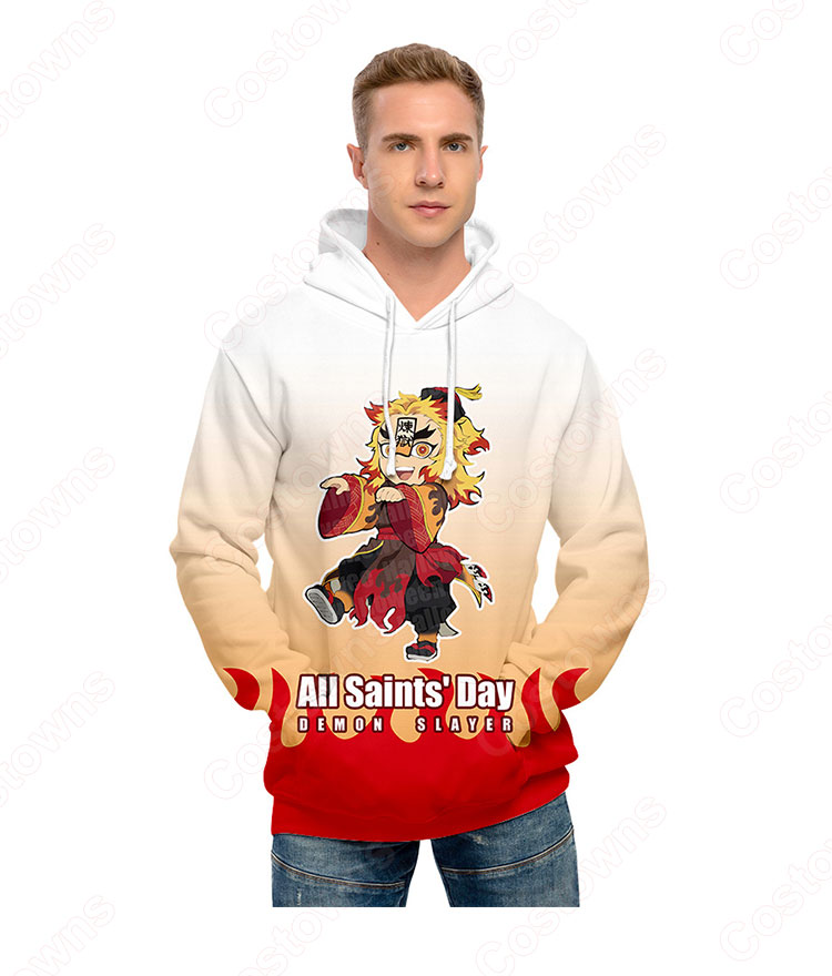鬼滅の刃の登場人物 長袖 パーカー フーディー ハロウィン スポーツウェア-18