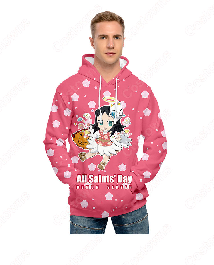鬼滅の刃の登場人物 長袖 パーカー フーディー ハロウィン スポーツウェア-14