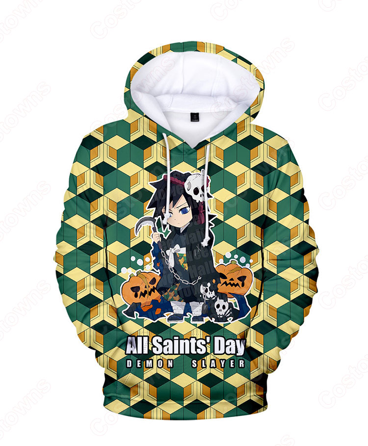 鬼滅の刃の登場人物 長袖 パーカー フーディー ハロウィン スポーツウェア-5