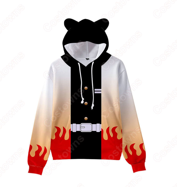 鬼滅の刃の猫(ネコ)耳ポケット パーカー 『鬼滅の刃』の登場人物のラウンジウェア-19