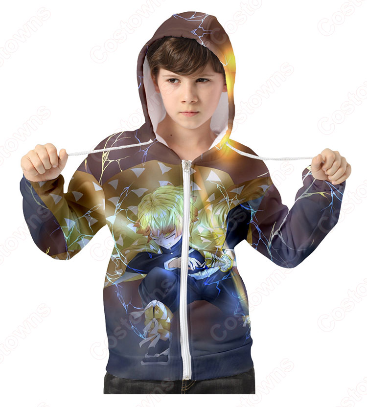 鬼滅の刃のキッズ（子供服）パーカー 長袖 ウェア スウェット ラウンジウェア 『鬼滅の刃』の登場人物のパーカー-3