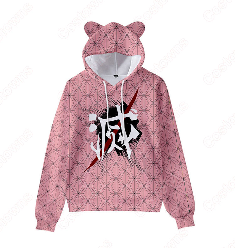 鬼滅の刃の猫(ネコ)耳ポケット パーカー 『鬼滅の刃』の登場人物のラウンジウェア-5