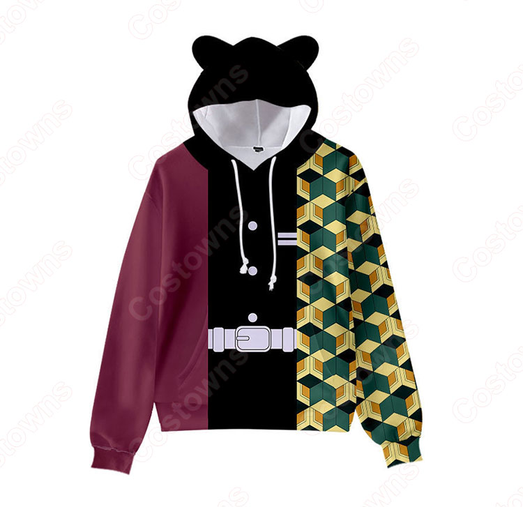 鬼滅の刃の猫(ネコ)耳ポケット パーカー 『鬼滅の刃』の登場人物のラウンジウェア-16