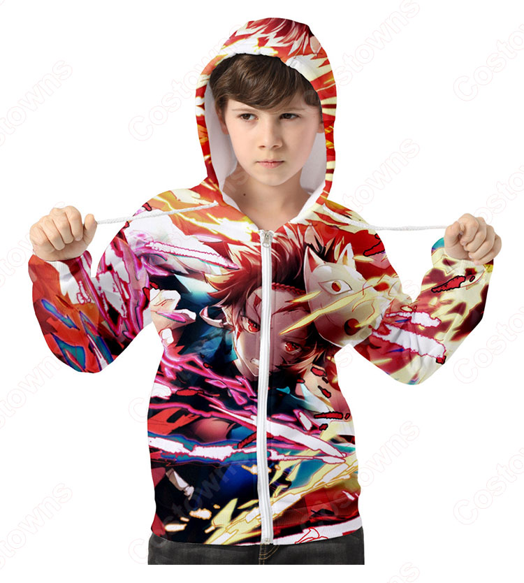 鬼滅の刃のキッズ（子供服）パーカー 長袖 ウェア スウェット ラウンジウェア 『鬼滅の刃』の登場人物のパーカー-9