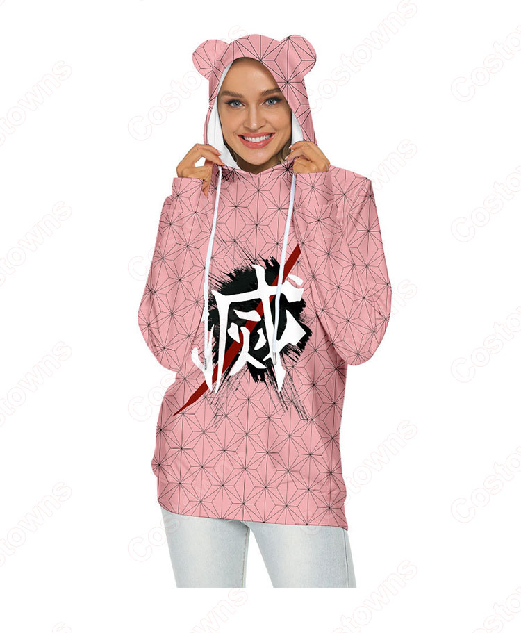 鬼滅の刃の猫(ネコ)耳ポケット パーカー 『鬼滅の刃』の登場人物のラウンジウェア-7