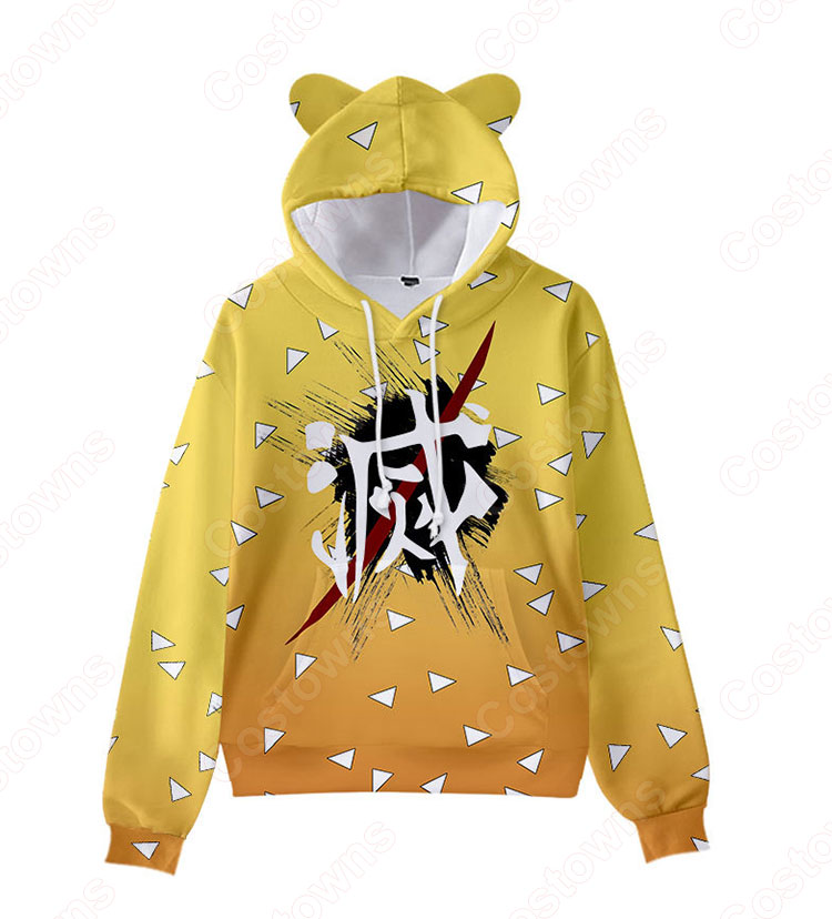 鬼滅の刃の猫(ネコ)耳ポケット パーカー 『鬼滅の刃』の登場人物のラウンジウェア-8