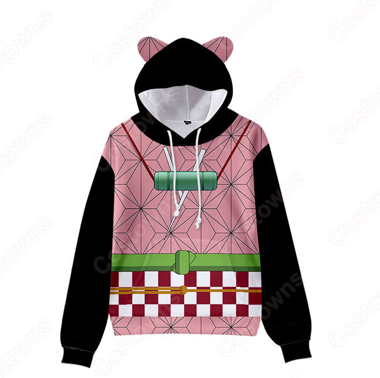 鬼滅の刃の猫(ネコ)耳ポケット パーカー 『鬼滅の刃』の登場人物のラウンジウェア-17