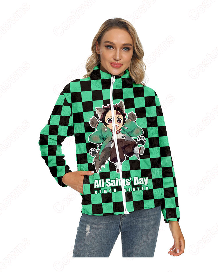 鬼滅の刃 パーカー ジャケット アウター ジッパーコート 鬼滅の刃の登場人物の 仮装 3Dプリント服 長袖 春/秋/冬服-4