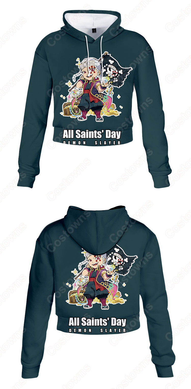 鬼滅の刃 レディースショート丈パーカー 長袖 ラウンジウェア-11
