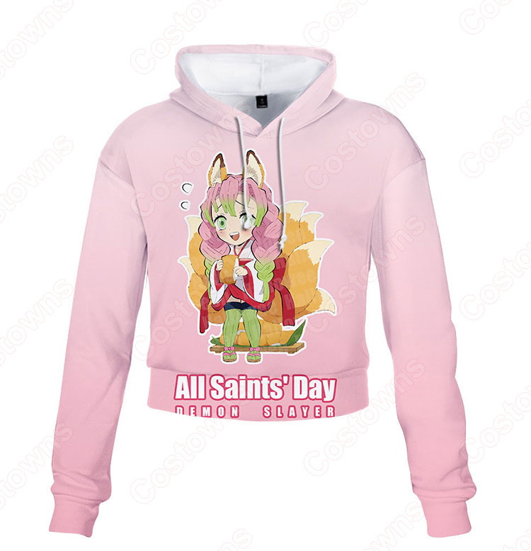 鬼滅の刃 レディースショート丈パーカー 長袖 ラウンジウェア-10